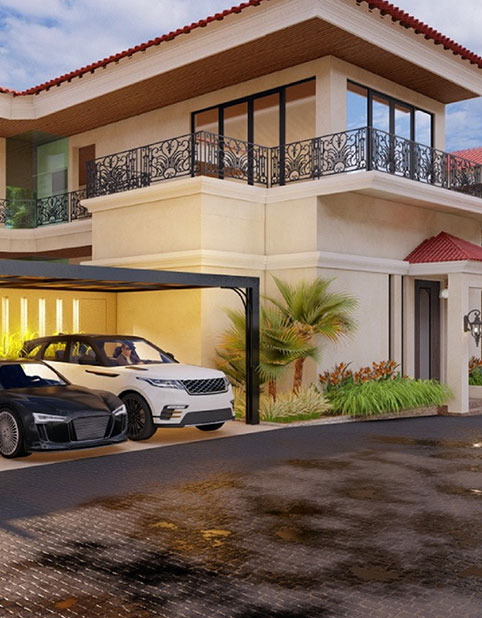 Luxury villa exterior design by GTB Ventures in Siolim Goa